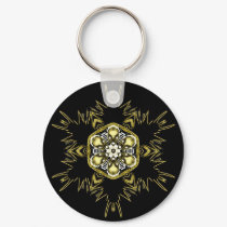gold star in black sky keychains