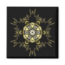 gold star in black sky magnets