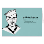GOLD STAR LESBIAN GREETING CARD