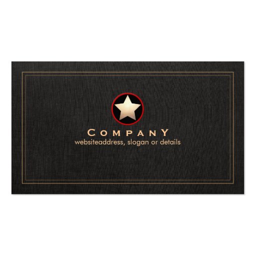Gold Star Logo Faux Black Linen Groupon Business Card