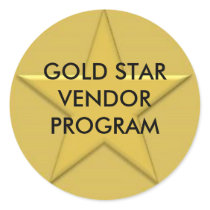 Gold Star Logo, GOLD STAR VENDOR PROGRAM stickers