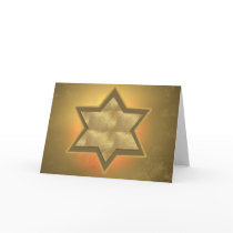 Gold Star of David Bar Mitzvah card