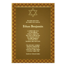 Gold Star of David Bar Mitzvah Invitations invitations