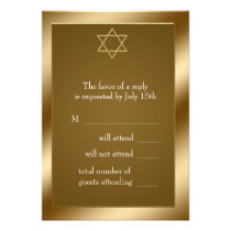 Gold Star of David RSVP invitations