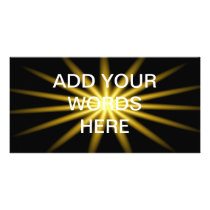 Gold star on black background photo greeting card