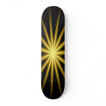 Gold star on black background skateboard