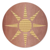 Gold Star on Exotic Copper Round Stickers