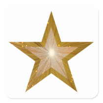 Gold Star square sticker white