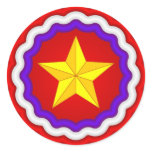 Gold Star Round Stickers