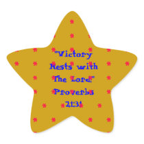 Gold star sticker Proverbs 21:31
