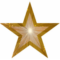 Gold Star 'two tone' Christmas ornament Photo Cutouts