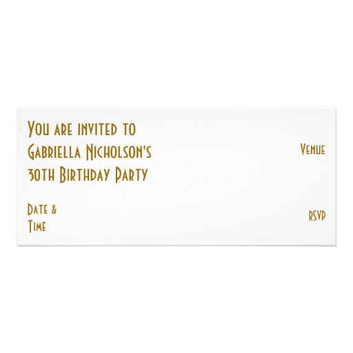 Gold Star 'VIP PASS' invitation white long