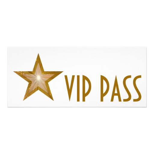 Gold Star 'VIP PASS' invitation white long