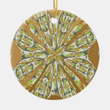 Gold Stars 2 Designs in 1 Christmas Ornament