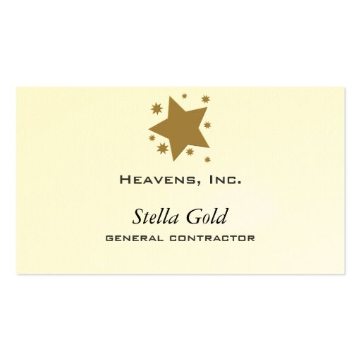 Gold Stars Business Card Template (front side)
