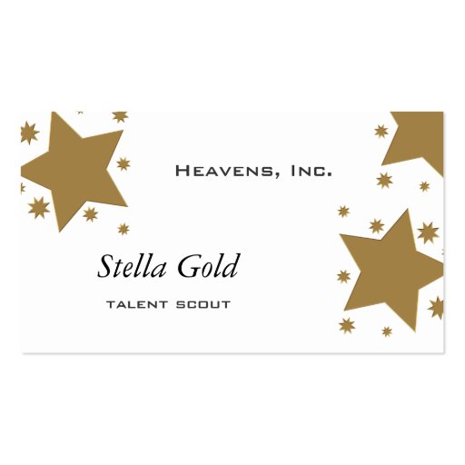 Gold Stars Business Cards (front side)