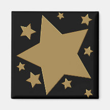 Gold Stars Fridge Magnets