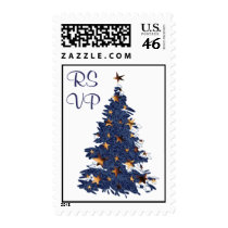 Gold stars template, RS VP postage