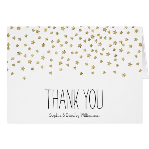 Gold Stars Thank you Card | Zazzle