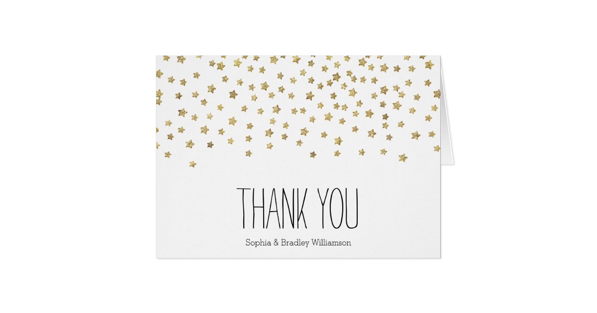 Gold Stars Thank you Card | Zazzle