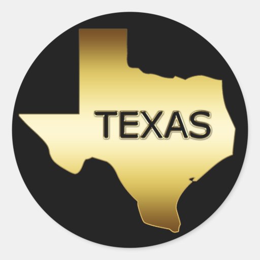 GOLD STATE OF TEXAS STICKER
