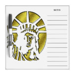 Gold Statue of Liberty Dry Erase board dry erase boards