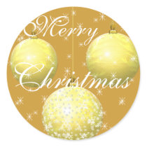 Gold Sticker Gold Christmas Ornaments with Stars