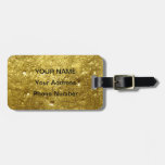 Gold stone luggage tag