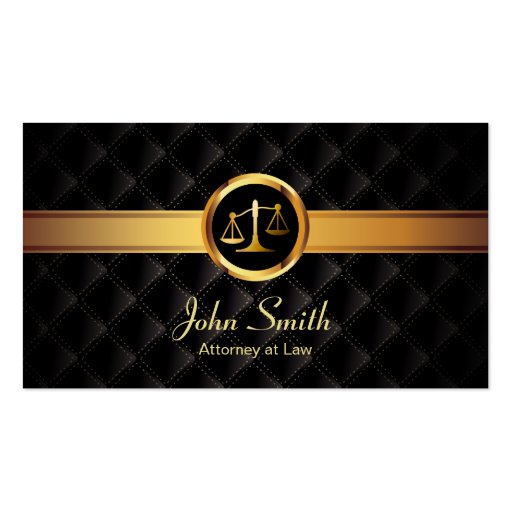 Gold Stripe Luxury Dark Attorney Business Card (front side)