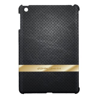 Gold Striped Dark Metal iPad mini Case