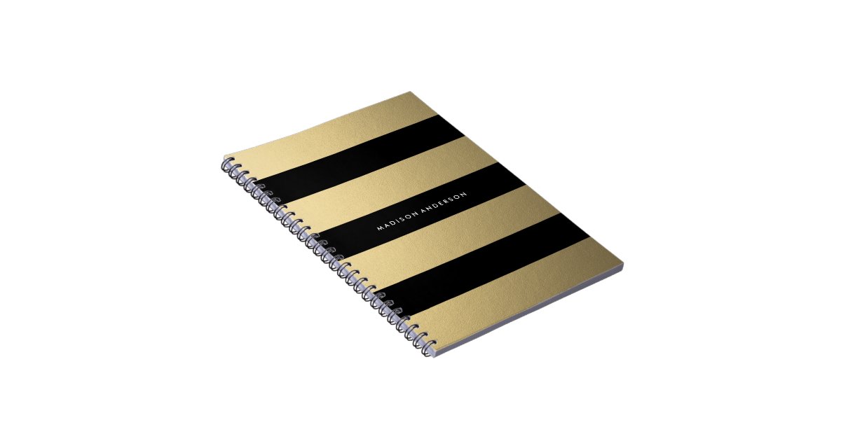 Gold Striped Notebook Zazzle