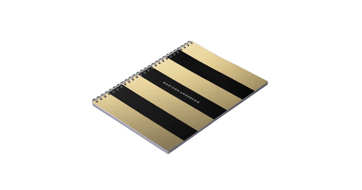 Gold Striped Notebook Zazzle