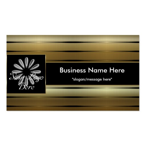 Gold Stripes D2 Add Your Logo Business Cards (front side)