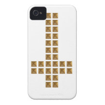 Gold Studded Inverted Cross iPhone 4 Case-Mate Cases