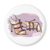 Gold Studded Sandal Stilettos Fridge Magnets