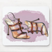 Gold Studded Sandal Stilettos Mouse Pad