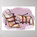 Gold Studded Sandal Stilettos Print