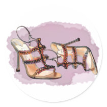 Gold Studded Sandal Stilettos Sticker