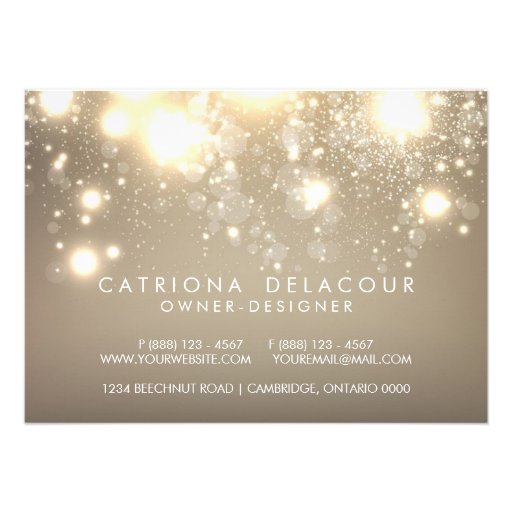 Gold Subtle Glitter Bokeh Information Card