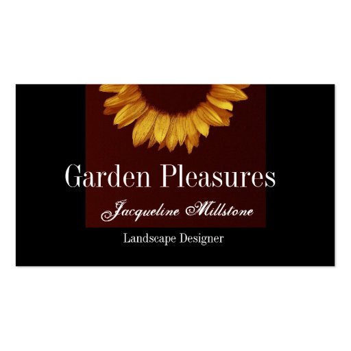 Gold Sunflower Business Card Templates (front side)