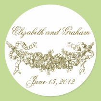 Gold Swag Romantic Stckers / Envelope Seals stickers