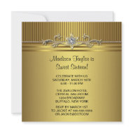 Gold Sweet 16 Birthday Party invitation