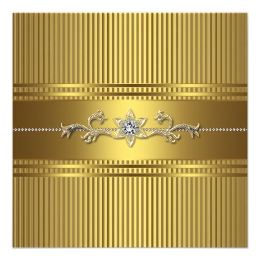 Gold Sweet 16 Birthday Party Personalized Announcements