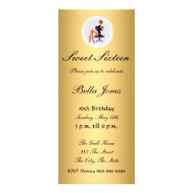 Gold Sweet sixteen 16  Invitation