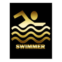 GOLD SWIMMER POSTCARDS