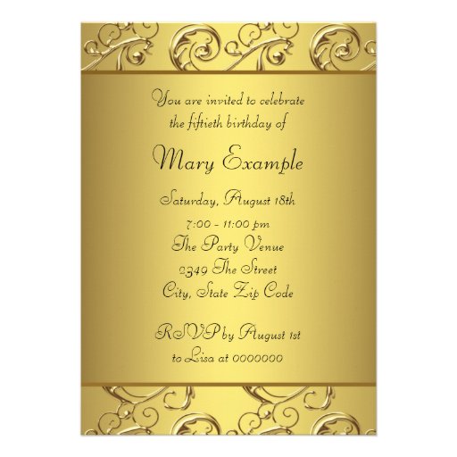 Gold Swirl Aged to Perfection Birthday Party Card