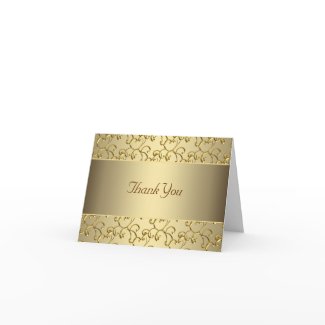 Gold Swirl Gold Thank You Cards card
