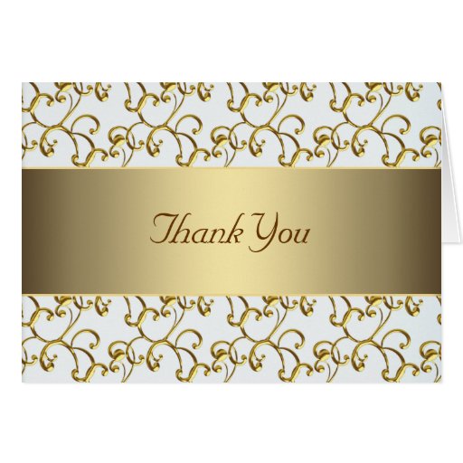 Gold Swirl Gold Thank You Cards Zazzle