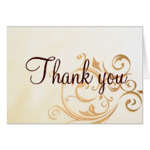 Gold Swirl Thank you Card