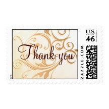 Gold Swirl Thank you Stamp